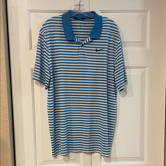 Nike Other - Nike Men's Polo Shirt in Blue and White Stripes